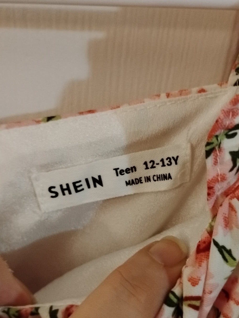 SHEIN White Dress with Pink Floral Print - Kids